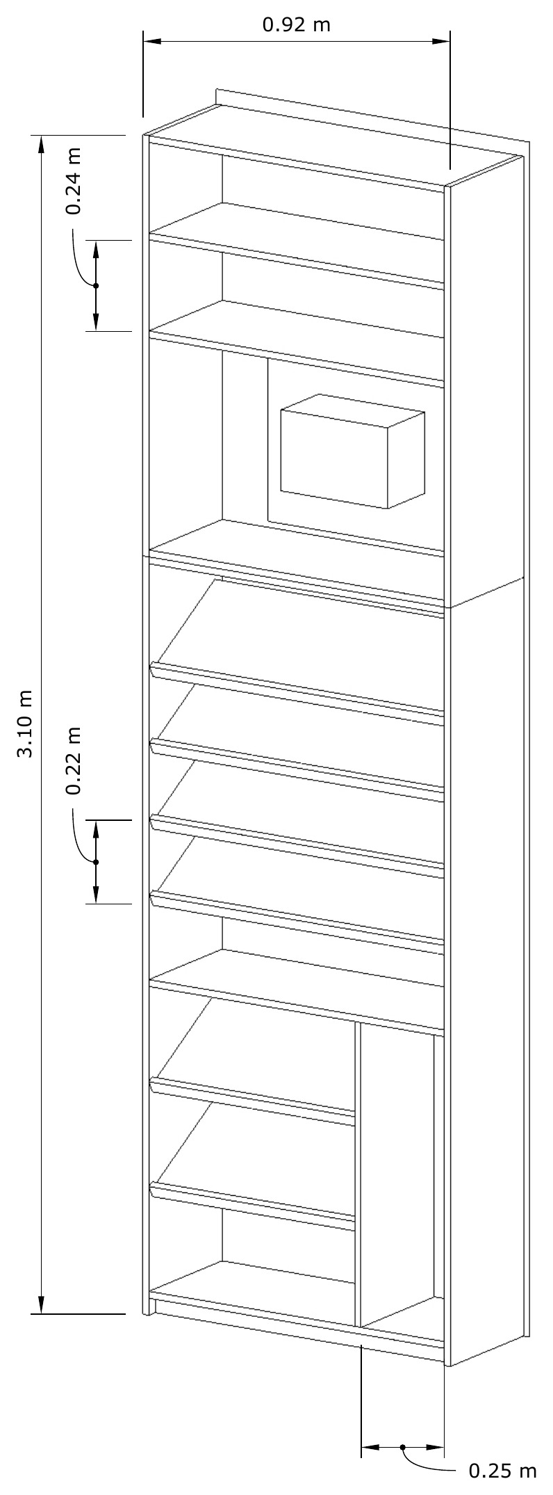 Setting-out drawing for the cupboard, drawn for the client before the piece was built
