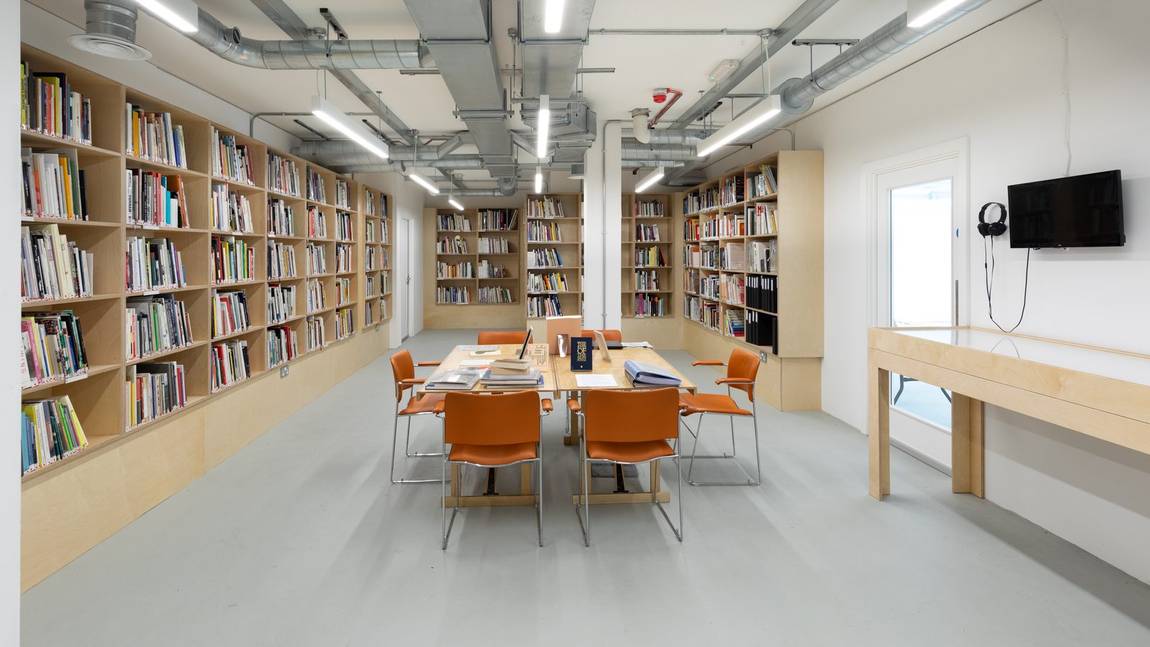 The library, with its reading table